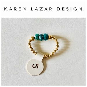 Karen Lazar Emerald and Yellow Gold Beaded Ring